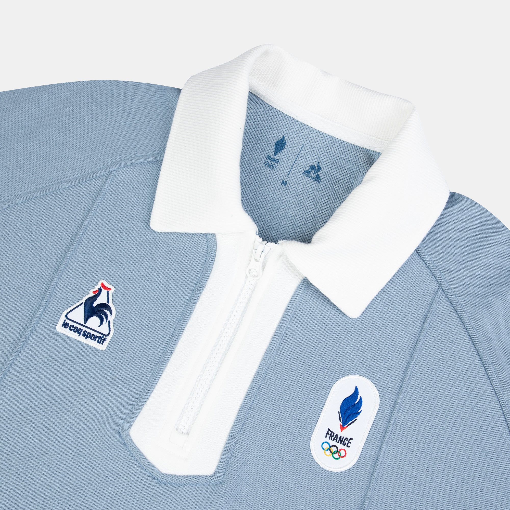 2610160-EFRO 26 Sweat N°1 M ashley blue/marshmal | Sweat rétro col zippé Homme - Image 8